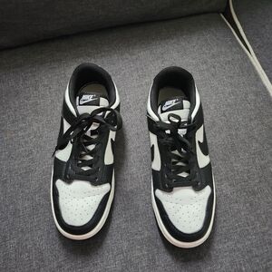 Nike Black and White Dunk Low Sneakers